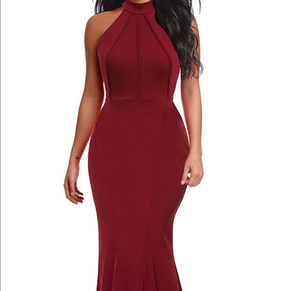 Red long dress